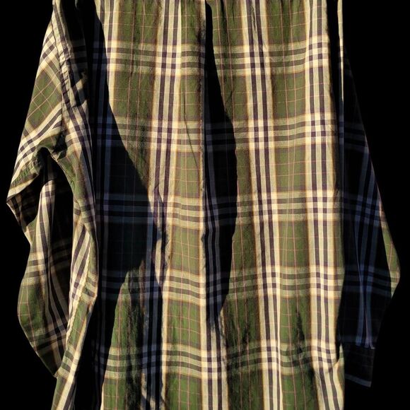 Ralph Lauren Chaps Vintage Button Front Shirt, Green Plaid, Large - Picture 3 of 5